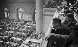 Malcolm X over the balcony of Congress
